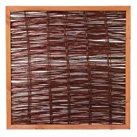 FAKO Weidengeflechtzaun, 120 x 120 cm, mit umlauf. Rahmen dekorativer Sichtschutz aus Weide, die Weidenzweige wurden zum Schutz mit Öl behandelt,  Art.-Nr.: T&J-36108