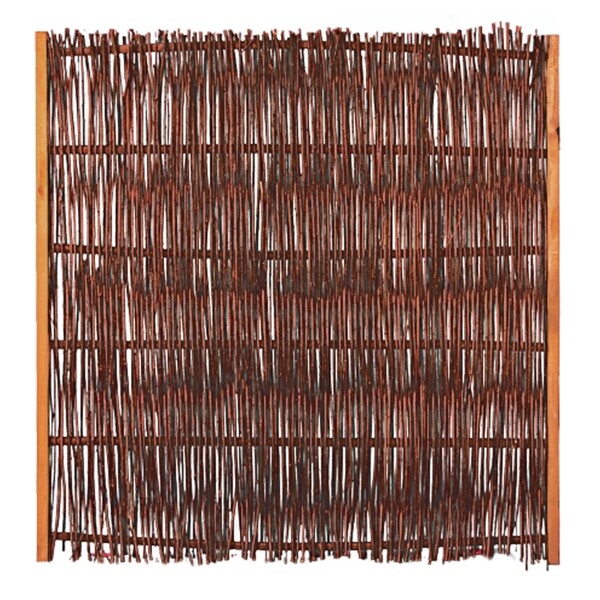 FUEGO Weidengeflechtzaun, 120 x 120 cm, m.seitl. Rahmen dekorativer Sichtschutz aus Weide, die Weidenzweige wurden zum Schutz mit Öl behandelt,  Art.-Nr.: T&J-36109