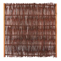 FUEGO Weidengeflechtzaun, 120 x 120 cm, m.seitl. Rahmen dekorativer Sichtschutz aus Weide, die Weidenzweige wurden zum Schutz mit Öl behandelt,  Art.-Nr.: T&J-36109