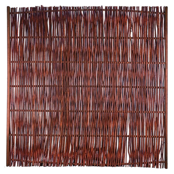 FUEGO Weidengeflechtzaun, 180 x 180 cm, m.seitl. Rahmen dekorativer Sichtschutz aus Weide, die Weidenzweige wurden zum Schutz mit Öl behandelt,  Art.-Nr.: T&J-36113