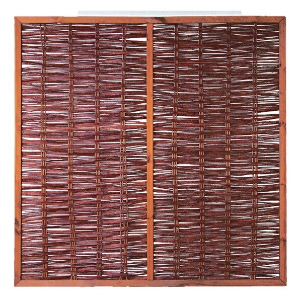 FOGO Weidengeflechtzaun, 180 x 180 cm mit Rahmen und Strebedekorativer Sichtschutz aus Weide, die Weidenzweige wurden zum Schutz mit Öl behandelt,  Art.-Nr.: T&J-36120