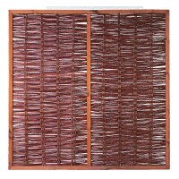 FOGO Weidengeflechtzaun, 180 x 180 cm mit Rahmen und Strebedekorativer Sichtschutz aus Weide, die Weidenzweige wurden zum Schutz mit Öl behandelt,  Art.-Nr.: T&J-36120