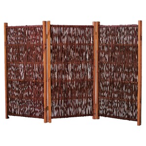 SOFIA Paravent aus Weide , 180 x 120 cm (3x 60 x 120 cm)...