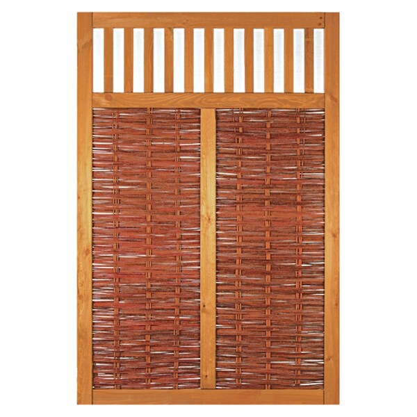 VESUV Weidengeflechtzaun 120 x 180 cm, braun gebeizte Weide dekorativer Sichtschutz aus Weide, die Weidenzweige wurden zum Schutz mit Öl behandelt,  Art.-Nr.: T&J-36161