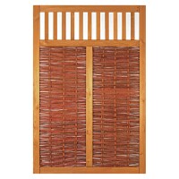 VESUV Weidengeflechtzaun 120 x 180 cm, braun gebeizte Weide dekorativer Sichtschutz aus Weide, die Weidenzweige wurden zum Schutz mit Öl behandelt,  Art.-Nr.: T&J-36161