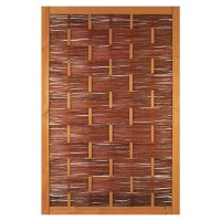 ÄTNA Weidengeflechtzaun 120 x 180 cm, Weide ölbehandelt, Rahmen braun gebeizt dekorativer Sichtschutz aus Weide, die Weidenzweige wurden zum Schutz mit Öl behandelt,  Art.-Nr.: T&J-36162