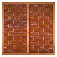ÄTNA Weidengeflechtzaun 180 x 180 cm, Weide ölbehandelt, Rahmen braun gebeizt dekorativer Sichtschutz aus Weide, die Weidenzweige wurden zum Schutz mit Öl behandelt,  Art.-Nr.: T&J-36166
