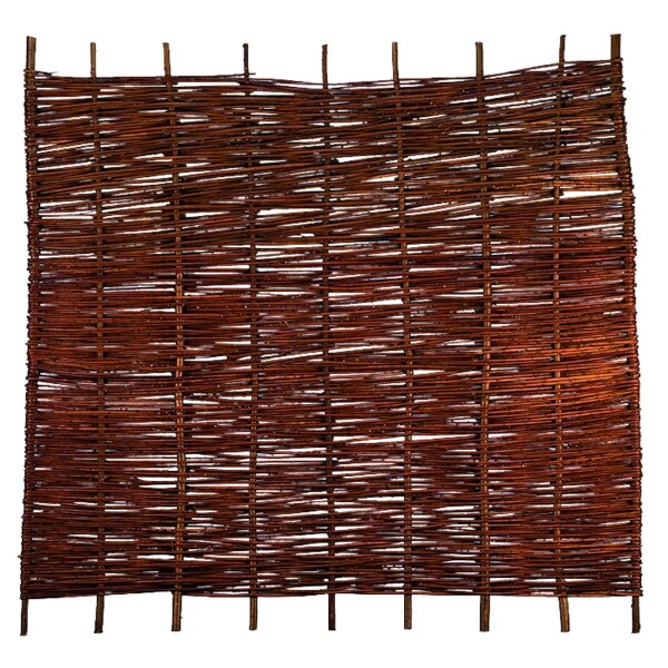 ASO Weidengeflechtzaun, 180 x 180 cm geflochten auf Haselnußrutendekorativer Sichtschutz aus Weide, die Weidenzweige wurden zum Schutz mit Öl behandelt,  Art.-Nr.: T&J-36191