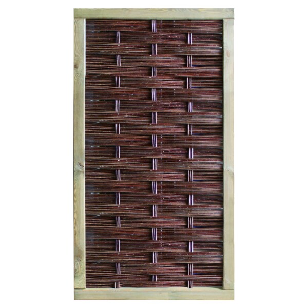 LABO-3D Weidengeflechtzaun, 94 x 180 cm, geschlossen Rahmen 70 x 35 mmdekorativer Sichtschutz aus Weide, die Weidenzweige wurden zum Schutz mit Öl behandelt,  Art.-Nr.: T&J-36202