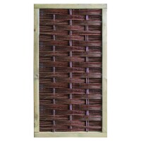 LABO-3D Weidengeflechtzaun, 94 x 180 cm, geschlossen Rahmen 70 x 35 mmdekorativer Sichtschutz aus Weide, die Weidenzweige wurden zum Schutz mit Öl behandelt,  Art.-Nr.: T&J-36202
