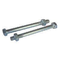 Durchgangsschraube m. Mutter, M 10 x 90 mm, inkl. Scheiben Paket á 2 Stück, Stahlverzinktideal zum Befestigen von Holzpfosten in Metallhülsen, die Schrauben bestehen aus beschichtetem Stahl,  Art.-Nr.: T&J-37156