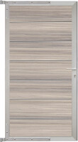 TJÖRN-Tor-Komplettset, 90 x 173 cm, Füllung AMETHYSTGRAU Rahmen SilberWPC-Steckzauntor „TJÖRN“ in amethystgrau/ silber, ideal für Ihren Außenbereich., Maße 90 x 173 cm – Perfekt dimensioniert für eine praktische und ästhetische Platzierung.,  Art.-Nr.: T&