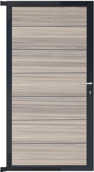 TJÖRN-Tor-Komplettset, 90 x 173 cm, Füllung AMETHYSTGRAU Rahmen ANTHRAZITWPC-Steckzauntor „TJÖRN“ in amethystgrau/ anthrazit, ideal für Ihren Außenbereich., Maße 90 x 173 cm – Perfekt dimensioniert für eine praktische und ästhetische Platzierung.,  Art.-N