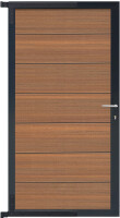 TJÖRN-Tor-Komplettset, 90 x 173 cm, Füllung MAHAGONI Rahmen ANTHRAZITWPC-Steckzauntor „TJÖRN“ in mahagoni/ anthrazit, ideal für Ihren Außenbereich., Maße 90 x 173 cm – Perfekt dimensioniert für eine praktische und ästhetische Platzierung.,  Art.-Nr.: T&J-