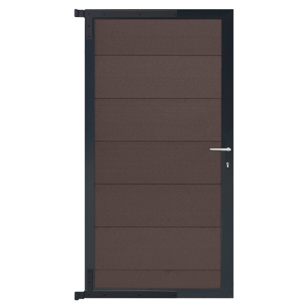 TJÖRN-Tor-Komplettset, 90 x 173 cm, mokka/anthrazit der Torrahmen ist aus langlebigem Aluminium, hochwertige Torfüllung,  Art.-Nr.: T&J-44117