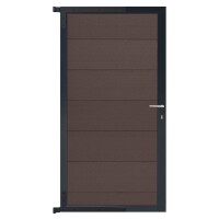 TJÖRN-Tor-Komplettset, 90 x 173 cm, mokka/anthrazit der Torrahmen ist aus langlebigem Aluminium, hochwertige Torfüllung,  Art.-Nr.: T&J-44117