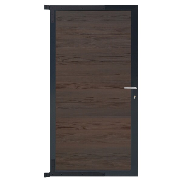 SKÄR-Tor-Komplettset, 90 x 173 cm, Holzdekor braun/anthrazit  der Torrahmen ist aus langlebigem Aluminium, hochwertige Torfüllung,  Art.-Nr.: T&J-44125