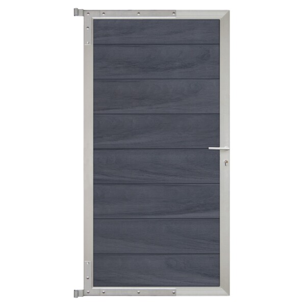 ÖLAND-Tor-Komplettset, 90 x 173 cm, greystone/silber  der Torrahmen ist aus langlebigem Aluminium, hochwertige Torfüllung,  Art.-Nr.: T&J-44128