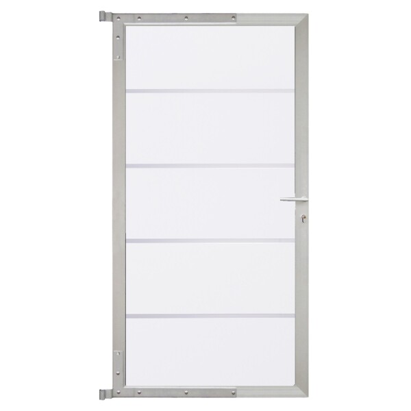 FARÖ-Tor-Komplettset, 90 x 173 cm, weiß/silber  der Torrahmen ist aus langlebigem Aluminium, hochwertige Torfüllung,  Art.-Nr.: T&J-44142