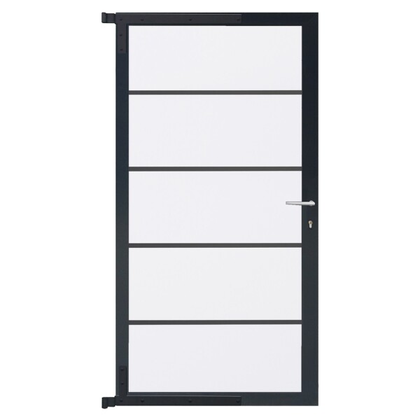 FARÖ-Tor-Komplettset, 90 x 173 cm, weiß/anthrazit  der Torrahmen ist aus langlebigem Aluminium, hochwertige Torfüllung,  Art.-Nr.: T&J-44143