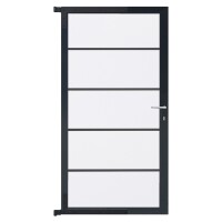 FARÖ-Tor-Komplettset, 90 x 173 cm, weiß/anthrazit  der Torrahmen ist aus langlebigem Aluminium, hochwertige Torfüllung,  Art.-Nr.: T&J-44143