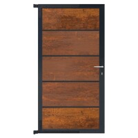 FARÖ-Tor-Komplettset, 90 x 173 cm, Deko-Rost/anthrazit der Torrahmen ist aus langlebigem Aluminium, hochwertige Torfüllung,  Art.-Nr.: T&J-44145