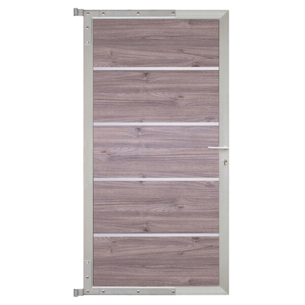 FARÖ-Tor-Komplettset, 90 x 173 cm, Esche-grau/silber  der Torrahmen ist aus langlebigem Aluminium, hochwertige Torfüllung,  Art.-Nr.: T&J-44146