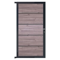 FARÖ-Tor-Komplettset, 90 x 173 cm, Esche-grau/anthrazit der Torrahmen ist aus langlebigem Aluminium, hochwertige Torfüllung,  Art.-Nr.: T&J-44147