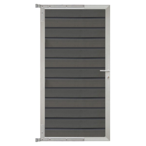 WOLLBACH-Serie-Tor-Komplettset, 90 x 173 cm Grau/Silberder Torrahmen ist aus langlebigem Aluminium, hochwertige Torfüllung,  Art.-Nr.: T&J-44173