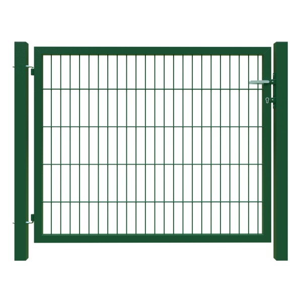 BASIC Einzeltor grün, 1250 x 1400 mm inkl. Pfosten + Beschläge MW 50/200 mmstabile Rundstäbe fest miteinander verschweißt, besonders langlebig,  Art.-Nr.: T&J-44333