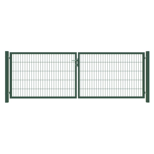 BASIC Doppeltor grün, 3000 x 1200 mm inkl. Pfosten + Beschläge MW 50/200 mmstabile Rundstäbe fest miteinander verschweißt, besonders langlebig,  Art.-Nr.: T&J-44352