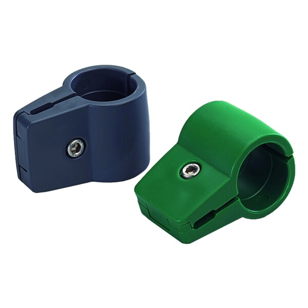 STRONG End- / Torverbinder, grün, Ø 60 mm, 1-fach zur Befestigung von Einfachstabmatten bis 4 mm Drahtstärke, für Pfosten mit 60 mm Durchmesser,  Art.-Nr.: T&J-44423