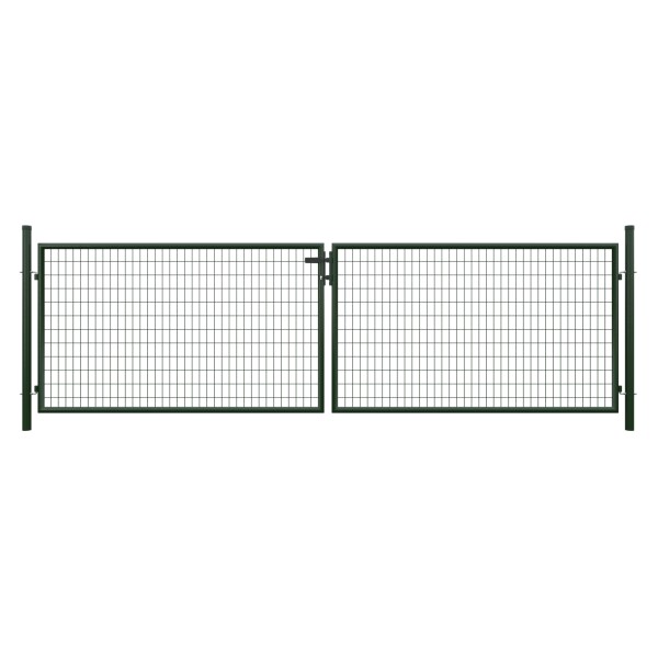 STRONG Doppeltor RAL 7016 ANTHRAZIT, 4000 x 1200 mm inkl. Pfosten + Beschläge MW 50/100 mmextra breiter Durchgang bis zu 400 cm, Öffnungswinkel 90°, stabile Pfosten zum einbetonieren, 60 mm Durchmesser,  Art.-Nr.: T&J-44479