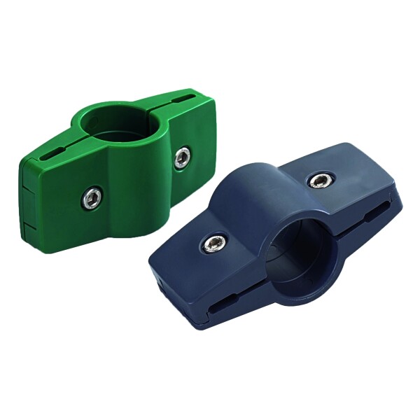STRONG Endlosverbinder für Gitterzäune, grün, Ø 34 mm, 2-fach zur Befestigung von Einfachstabmatten bis 4 mm Drahtstärke, für Pfosten mit 34 mm Durchmesser,  Art.-Nr.: T&J-44481