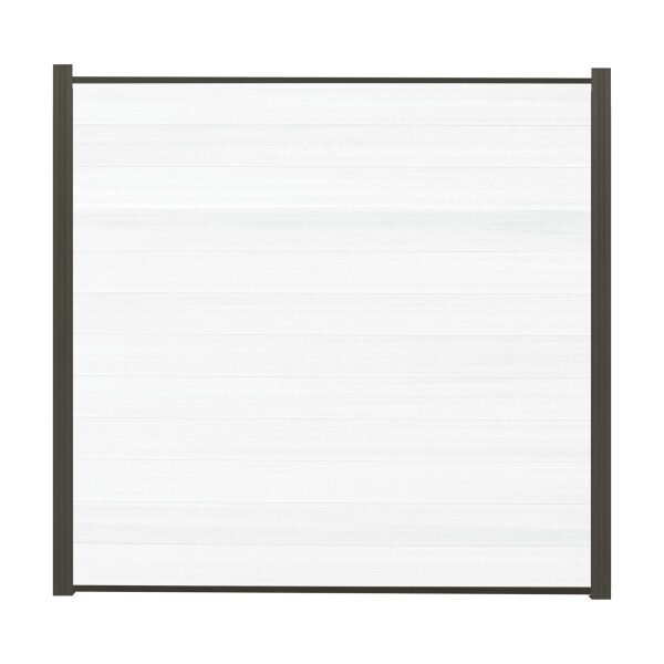 ELSKOP-Serie Zaunset, WPC-Steckzaunsystem, 1790 x 1760 mm, WEIß-coextrudiert 12 Zaunlamellenbreite Lamellen mit einer Höhe von 140 mm, coextrudiertes Material und daher besonders langlebig,  Art.-Nr.: T&J-44533