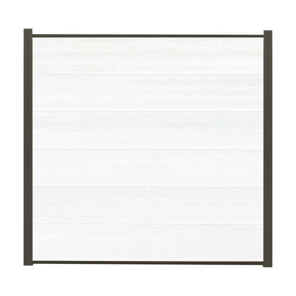 ELZE-Serie Zaunset, WPC-Steckzaunsystem, 1790 x 1760 mm, WEIß-coextrudiert 6 Zaunlamellenbesonders breite Lamellen mit einer Höhe von 280 mm, coextrudiertes Material und daher besonders langlebig,  Art.-Nr.: T&J-44534