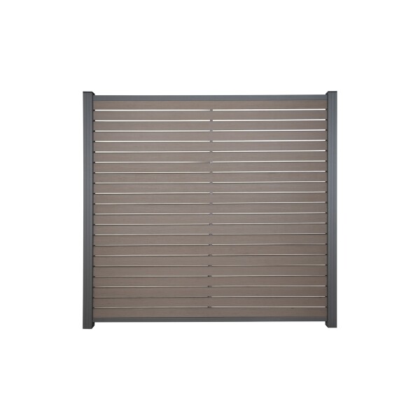 HANÖ-Serie SCHOKO Holzstruktur, 21 Lamellen 20 x 75/68 x 1793 mm BPC-Rhombus-SteckzaunWPC-Steckzaun „HANÖ“ in schoko, ideal für Ihren Außenbereich., Maße 179 x 177 cm – Perfekt dimensioniert für eine praktische und ästhetische Platzierung.,  Art.-Nr.: T&J