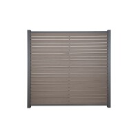 HANÖ-Serie SCHOKO Holzstruktur, 21 Lamellen 20 x 75/68 x 1793 mm BPC-Rhombus-SteckzaunWPC-Steckzaun „HANÖ“ in schoko, ideal für Ihren Außenbereich., Maße 179 x 177 cm – Perfekt dimensioniert für eine praktische und ästhetische Platzierung.,  Art.-Nr.: T&J