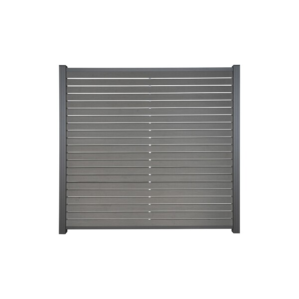 HANÖ-Serie SCHIEFER Holzstruktur, 21 Lamellen 20 x 75/68 x 1793 mm BPC-Rhombus-SteckzaunWPC-Steckzaun „HANÖ“ in schiefer, ideal für Ihren Außenbereich., Maße 179 x 177 cm – Perfekt dimensioniert für eine praktische und ästhetische Platzierung.,  Art.-Nr.: