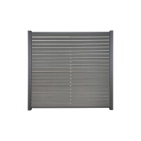 HANÖ-Serie SCHIEFER Holzstruktur, 21 Lamellen 20 x 75/68 x 1793 mm BPC-Rhombus-SteckzaunWPC-Steckzaun „HANÖ“ in schiefer, ideal für Ihren Außenbereich., Maße 179 x 177 cm – Perfekt dimensioniert für eine praktische und ästhetische Platzierung.,  Art.-Nr.: