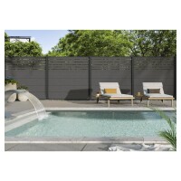 MALCHOW WPC-Zaun; charcoal, 180 x 180 cm inkl. 12 Alu-Abstandhalter und Start-/ Abschlussleiste anthrazitDer MALCHOW WPC-Steckzaun vereint ansprechendes Design mit optimalem Sicht- und Windschutz – ideal für mehr Privatsphäre in Ihrem Garten!, Mit der inn