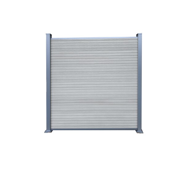 WAREN-Serie, WPC-Steckzaun-Set, ca. 175 x 180 cm, SMOKE WHITE Abschlussleiste und Clips separat in silber oder anthrazitModernes Design mit einfacher Montage: Der WPC-Steckzaun „WAREN“ vereint stilvolle Optik mit hoher Funktionalität. Dank des durchdachte