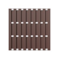 ELDENA-Serie BRAUN, 180 x 180 cm, WPC-Bretterzaun 4 Querriegel ALU hell eloxiertDer WPC-Zaun ELDENA kombiniert langlebige WPC-Bretter (7 x 150 mm) und stabile Aluminium-Zaunriegel (70 x 13 mm) für einfache Montage., Pflegeleicht und wartungsarm: Der innov