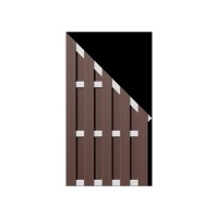ELDENA-Serie BRAUN, 90 x 180/90 cm, WPC-Bretterzaun 4 Querriegel ALU hell eloxiertDer WPC-Zaun ELDENA kombiniert langlebige WPC-Bretter (7 x 150 mm) und stabile Aluminium-Zaunriegel (70 x 13 mm) für einfache Montage., Pflegeleicht und wartungsarm: Der inn