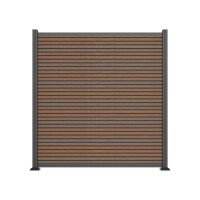 WISMAR-Serie, WPC-Steckzaun-Set, ca. 175 x 180 cm, TEAK/ANTHRAZIT Abschlussleiste und Clips separat in silber oder anthrazitModernes Design mit einfacher Montage: Der WPC-Steckzaun „WISMAR“ vereint stilvolle Optik mit hoher Funktionalität. Dank des durchd