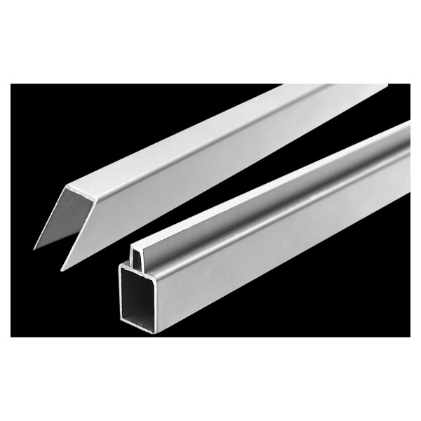 Start & Abschluss Set, SILBER, für ein Eckelement 32/25 x 20 x 900 mm, Aluminiumaus langlebigem Aluminium, für alle ELZE- und ELSKOP-Zaunlamellen,  Art.-Nr.: T&J-44656