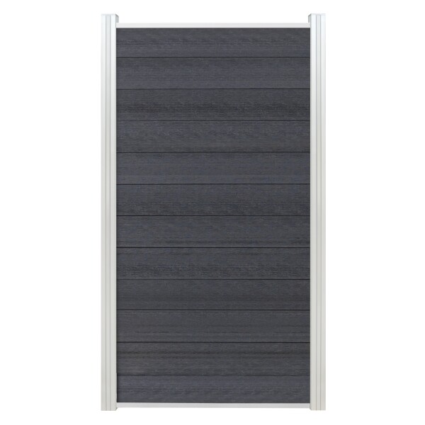 Start & Abschluss Set, SILBER, für ein SCHMALELEMENT 32/25 x 20 x 900 mm, Aluminiumaus langlebigem Aluminium, für alle ELZE- und ELSKOP-Zaunlamellen,  Art.-Nr.: T&J-44659