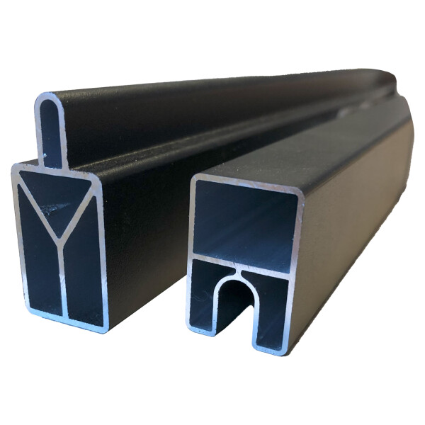 WOLLBACH-Serie Start & Abschluss Set, ANTHRAZIT, 32/25 x 20 x 1750 mm Aluminiumaus langlebigem Aluminium, für alle WOLLBACH-Zaunlamellen,  Art.-Nr.: T&J-44661