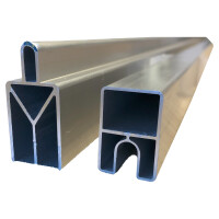 WOLLBACH-Serie Start & Abschluss Set, SILBER, 32/25 x 20 x 1750 mm Aluminiumaus langlebigem Aluminium, für alle WOLLBACH-Zaunlamellen,  Art.-Nr.: T&J-44668