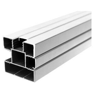 Aluminium-Steckzaunpfosten, SILBER, 68 x 68 x 1800 mm...